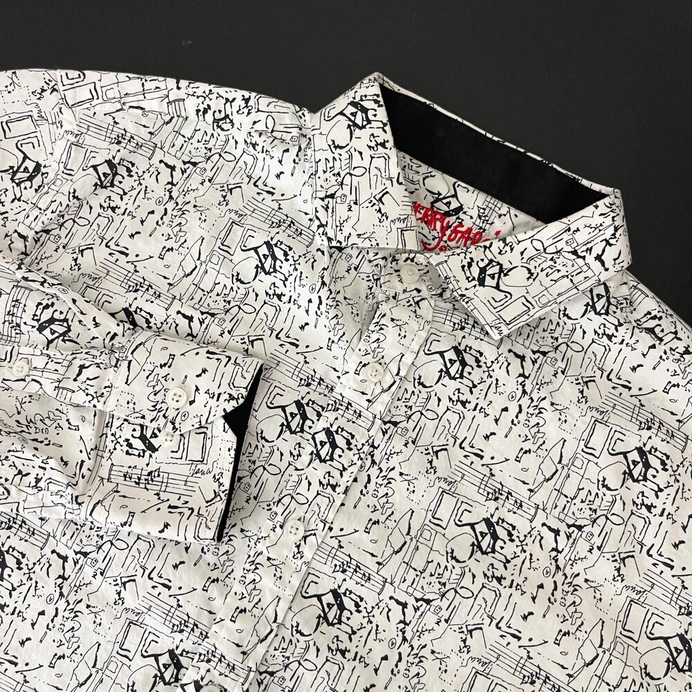 Jerry Garcia Excelsior Shirt Mens Large Button Up Long Sleeve Printed AOP Music